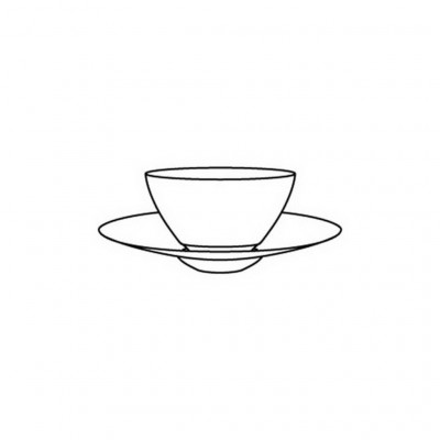 Hering Berlin Granat caffé latte, soup bowl and saucer Ø135 h85 400ml,Ø220 h45