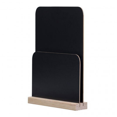 DAG style BLACKBOARD DISPLAY STAND D4 STYLE DOUBLE for the table with basis colour PINE