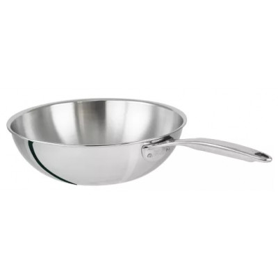 CASTEL PRO STAINLESS STEEL WOK 24 CM WITHOUT LID