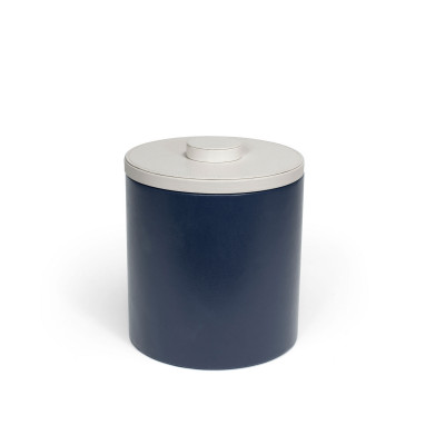 FOH 3.3 L Round London Ice Bucket - Navy with White Lid