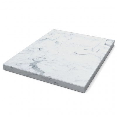 Craster Flow White Marble 1.2 Plinth Marble, White 265 × 325 × 20 mm