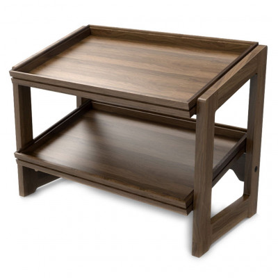 Craster Flow Walnut 1.1 Two-Tier Stand Walnut, Lacquered 574 × 323 × 441 mm