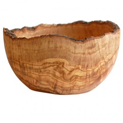 Craster  Small Olive Wood Rustic Bowl Oiled Olive Wood 240ø × 185 mm
