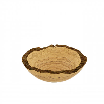 Craster Tilt Small Rustic Olive Wood Bowl (230 x 230 x 90)
